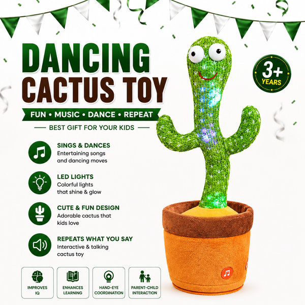 Dancing Cactus Toy with Music & Lights for Kids