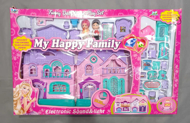My Happy Family Doll House Play Set with Electronic Sound & Light