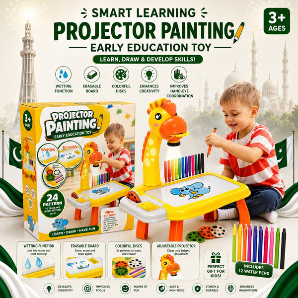 Kids LED Projector Drawing Table Toy-art Board Painting Set